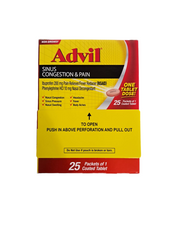 ADVIL SINUS CONGESTION & BRAIN PAIN RELIEVER 200MG - PACK OF 25
