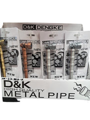 D & K DENGKE 3 INCH HIGH QUALITY GLASS HAND PIPE WITH SKULL METAL BOWL - DISPLAY OF 24 DK8812K