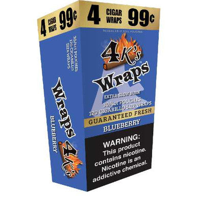 4K'S 4PK CIGAR WRAPS - DISPLAY OF 30