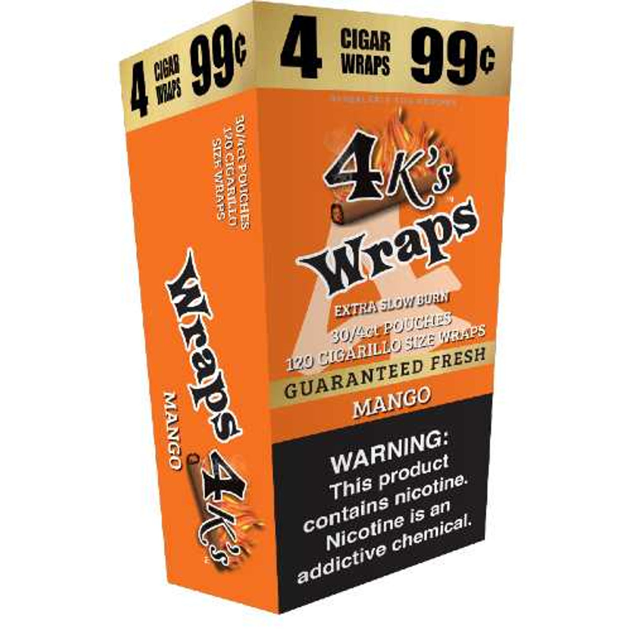 4K'S 4PK CIGAR WRAPS - DISPLAY OF 30
