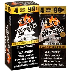 4K'S 4PK CIGAR WRAPS - DISPLAY OF 30