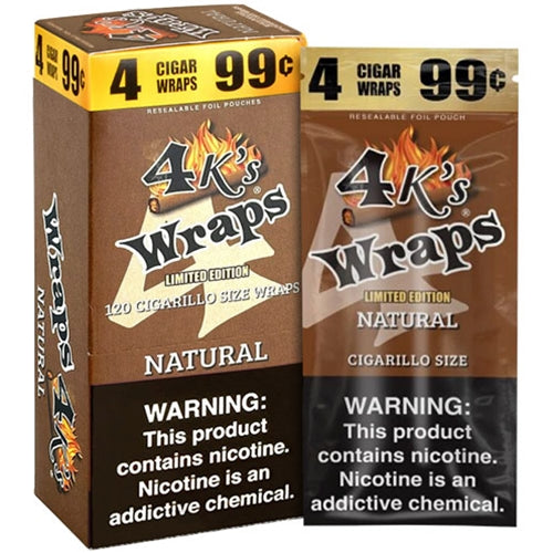 4K'S 4PK CIGAR WRAPS - DISPLAY OF 30