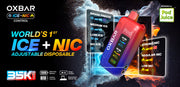 OXBAR ICE-NIC CONTROL WORLD'S 1ST ICE+NIC ADJUSTABLE 35000 PUFFS DISPOSABLE - DISPLAY OF 5