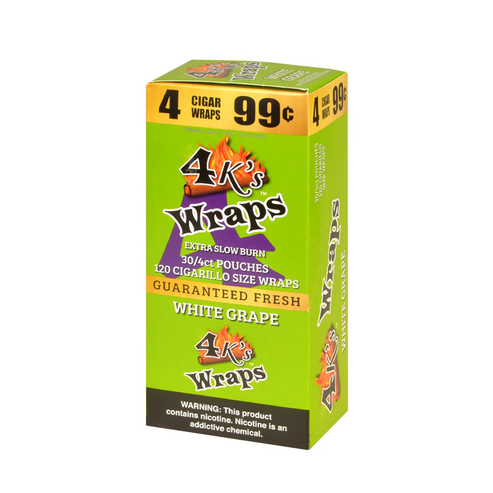 4K'S 4PK CIGAR WRAPS - DISPLAY OF 30