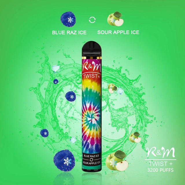 R & M TWIST PLUS 3200 PUFFS DISPOSABLE VAPE - DISPLAY OF 10