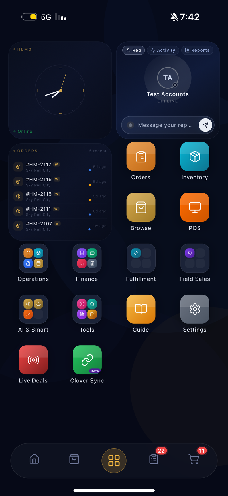 HEMO Mobile App Dashboard