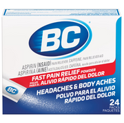 BC ASPIRIN HEADACHES & BODY ACHES PAIN RELIEF POWDER (6 PACK EACH) - DISPLAY OF 24