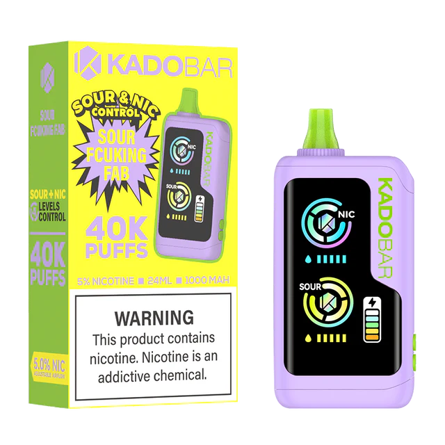 KADOBAR 5% SOUR & NIC CONTROL 40000 PUFFS DISPOSABLE VAPE - DISPLAY OF 5
