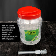 HUNKS SMOKE 18MM DOWNSTEM & BOWL ALL IN ONE DSJ70B - JAR OF 40