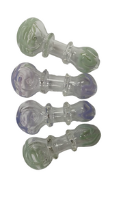 GLASS HAND PIPE (SPOON) ASSORTED IN 3.25" & 2.75" - BOX OF 8 HP38