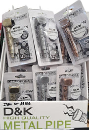 D & K DENGKE 3 INCH HIGH QUALITY SQUARE HEAD WITH SKULL AND AMSTERDAM ETCHED HAND PIPE - DISPLAY OF 24 DK8818G